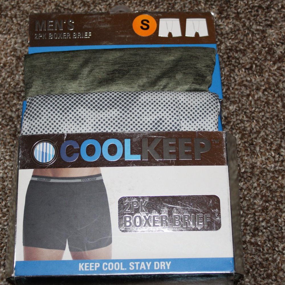 NWT Mens Cool Keep 2pk. Boxer Brief Small